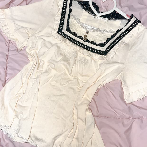 엑시즈팜 반팔 블라우스 일본 빈티지