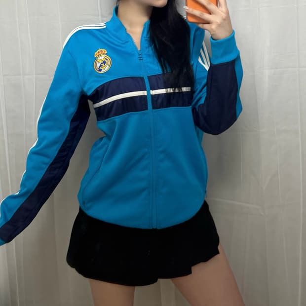 레알마드리드 블루 올드스쿨 트랙탑 져지