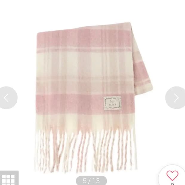 메종드플뢰르 핑크 체크 스툴 머플러 목도리 스나계 양산형