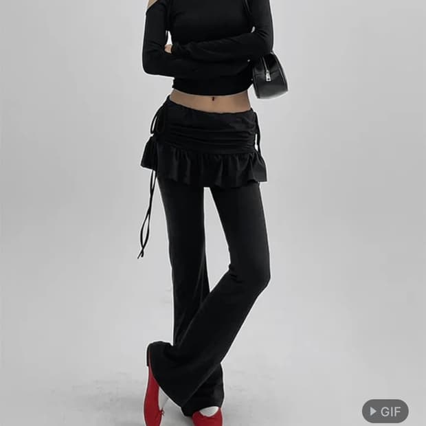 블랙업 스커트팬츠