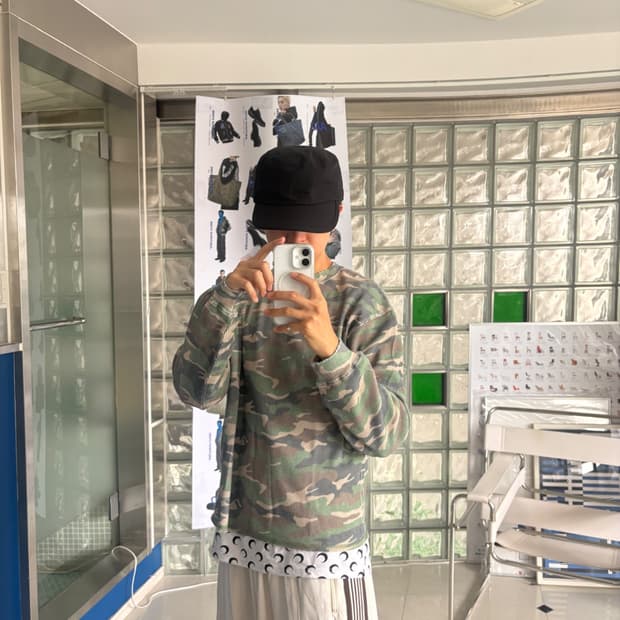 camo waffle thermal ls tee 카모 와플 보온 티