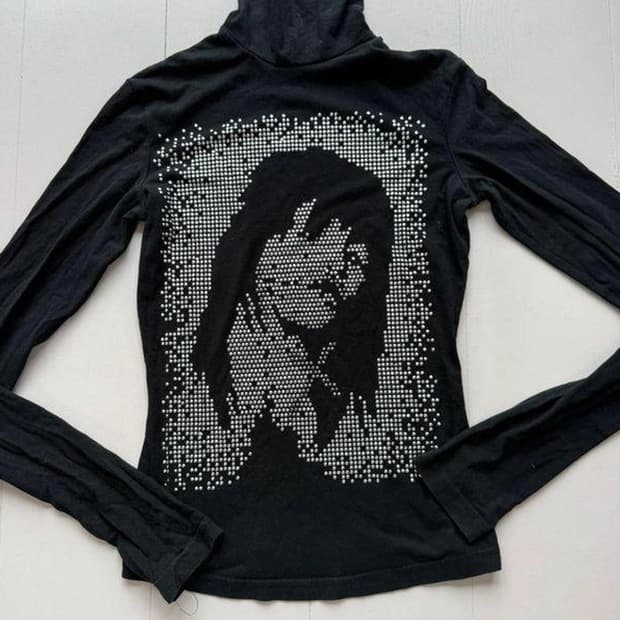 [직수입] 빈티지 스터즈 폴라 티셔츠