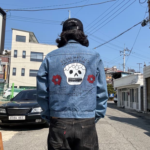 USA 워크자켓 (핸드메이드 백 프린팅)