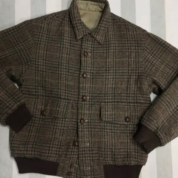 90s 빈티지 해리스트위드 & 코튼 리버시블 자켓