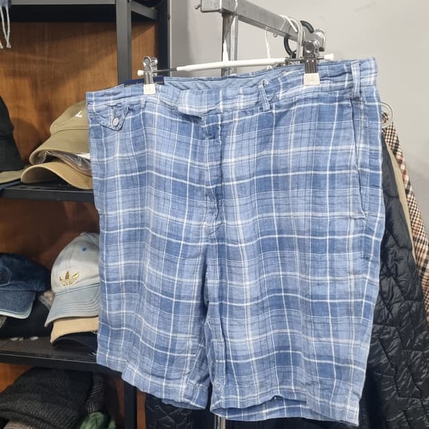 Polo Ralph Lauren 빈티지 체크 리넨반바지 36size