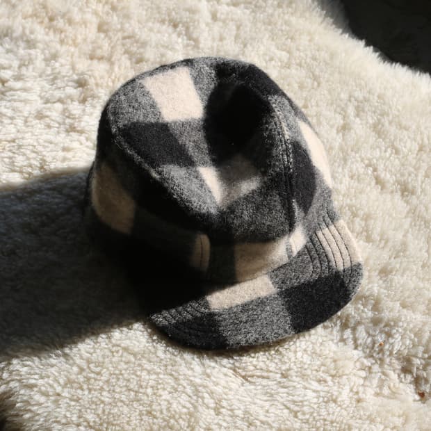 (착용컷) 울 체크 캡