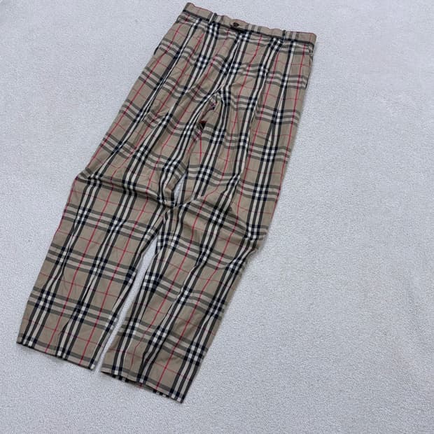 36 버버리 골프 체크 패턴 팬츠 0331E