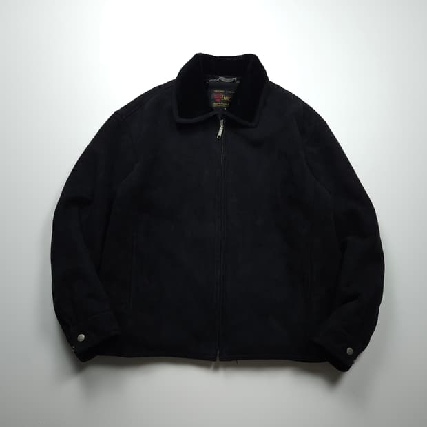 EUROSIA 빈티지 스웨이드 양털 무스탕 블랙 (XL)