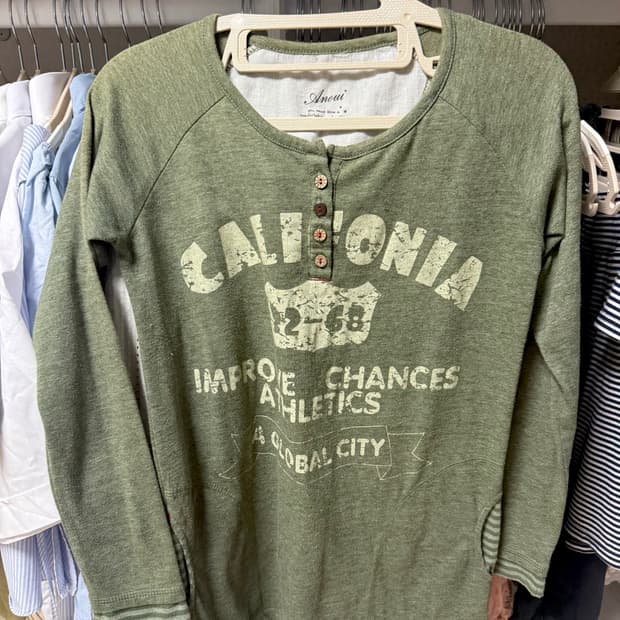 빈티지 너드 모리걸 롱슬리브 카고 하구미 레이어드