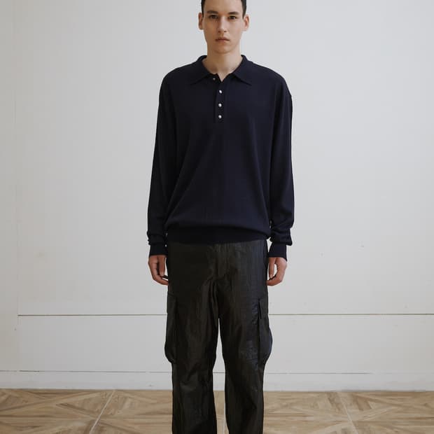 STEEL BUTTON KNIT POLO_DARK NAVY