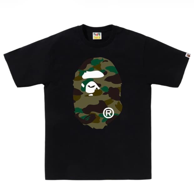 [새상품] 베이프 퍼스트 카모 빅 에이프 헤드 티셔츠 블랙 그린