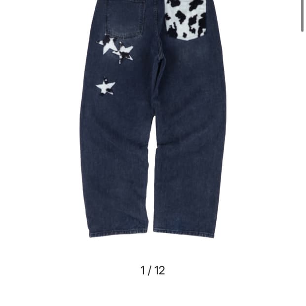 ertr cow star denim pants blue