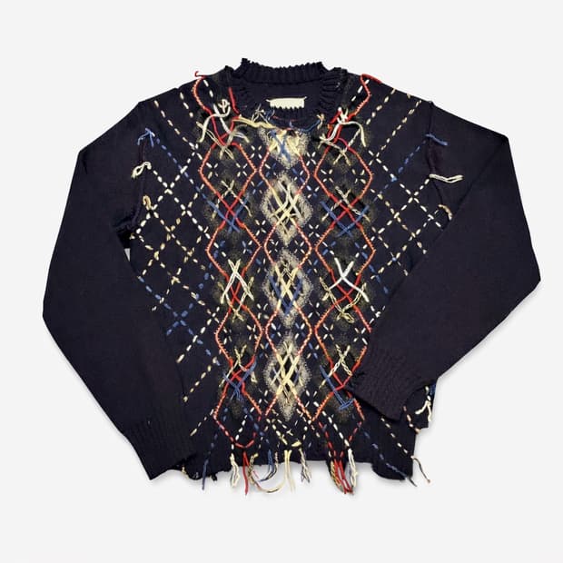 Maison Margiela  디스트로이드 아가일 니트 M