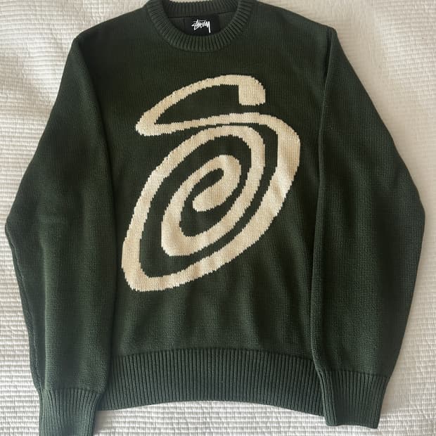 스투시 컬리 S 스웨터 그린 S사이즈