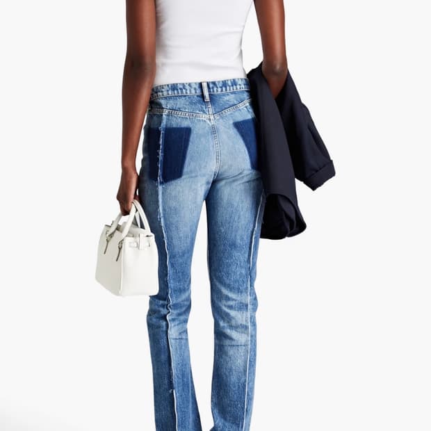 메종 마르지엘라 페이디드 하이 라이즈 스트레이트 레그 청바지