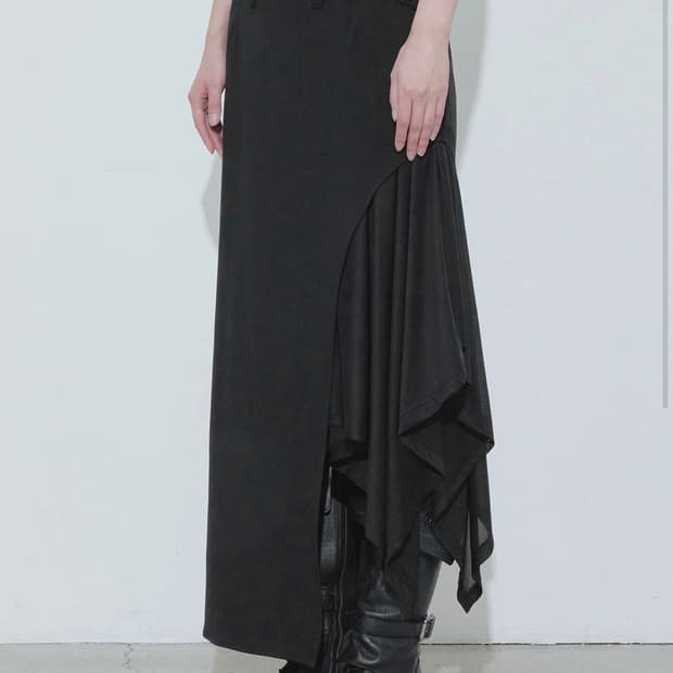 bohemseo sheer layered skirt