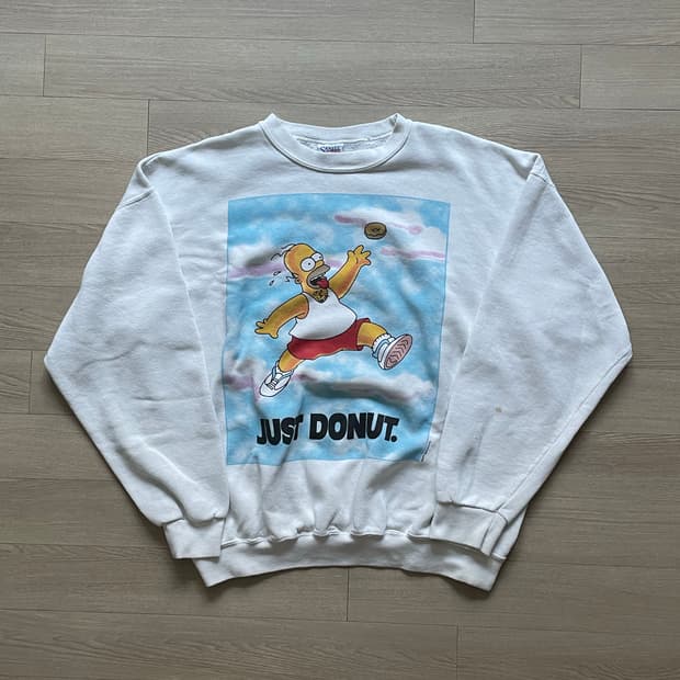 90s 심슨 Just Donut 나이키 패러디 스웻셔츠 