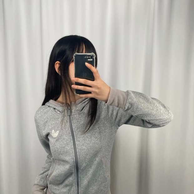 아디다스 파이어버드 그레이 후드집업