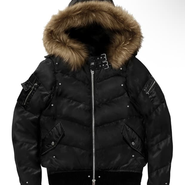 비엑세스 후드 퍼 패딩 점퍼 