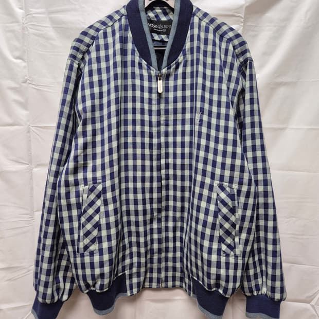 입생로랑 체크블루종