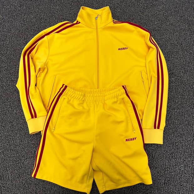 NERDY 널디 트레이닝 운동복 세트 상하의 옐로우 S
