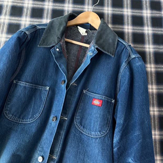 디키즈 에이징 데님 셔츠 초어자켓 코듀로이 카라 