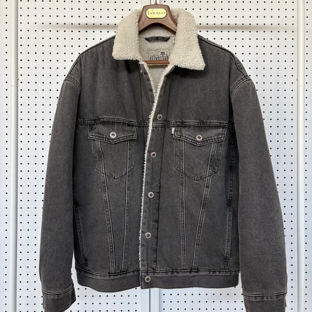 리바이스 실버탭 흑청 쉐르파 데님 자켓 M