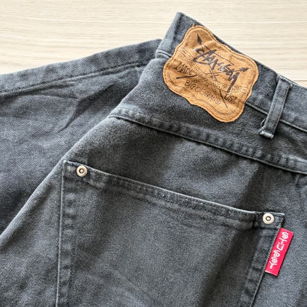 80-90s stussy 올드 스투시 빅올진 블랙 데님 30 (USA)