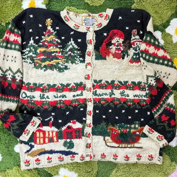 크리스마스 빈티지 가디건
