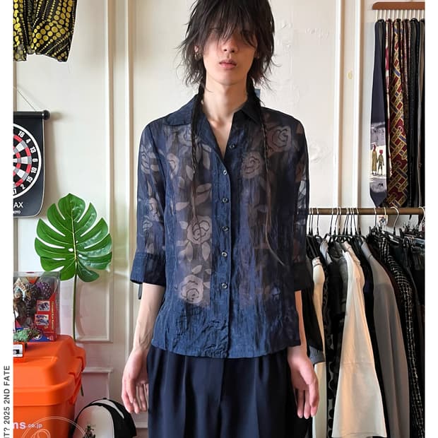 JPN Vintage Floral See-through Shirt