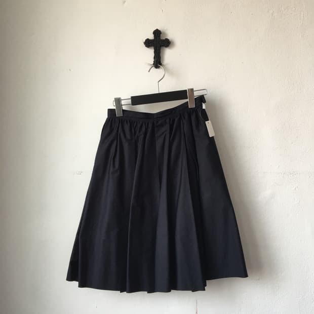 Navy Pleats flare skirt