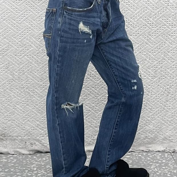 아베크롬비 빈티지 데미지 찢청 부츠컷 데님팬츠 31인치 C08350