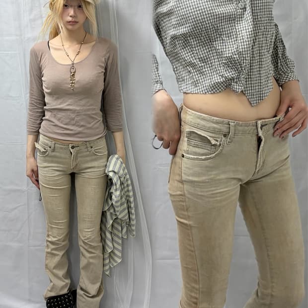[VICKY JEANS] Low-Rise Bootcut Pants