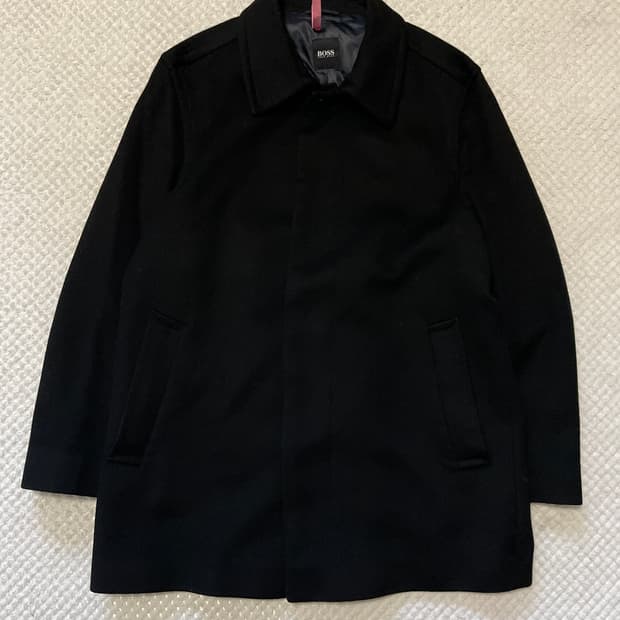[48] BOSS 휴고보스 울 캐시미어 발마칸 코트 블랙(클리닝O)