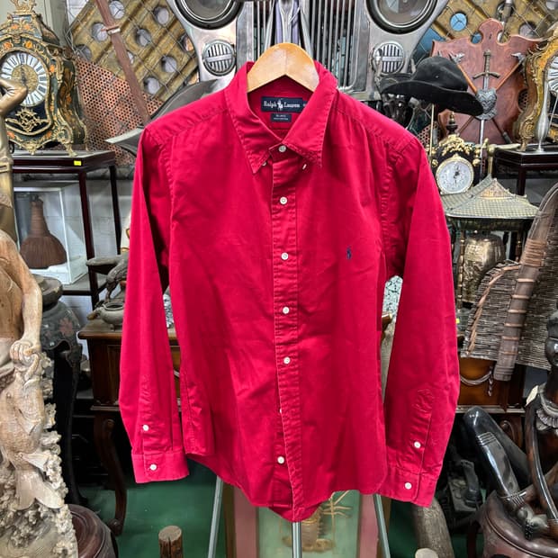 폴로 랄프로렌 블레이크 라인 레드 긴팔 버튼 다운 셔츠