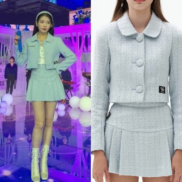 셋업)아이유 태연 착용) 오드원아웃 투피스 트위드