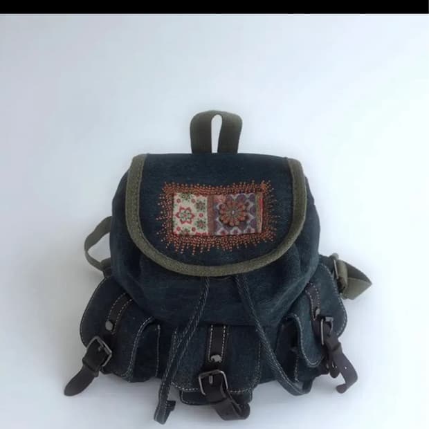 데님 미니 백팩