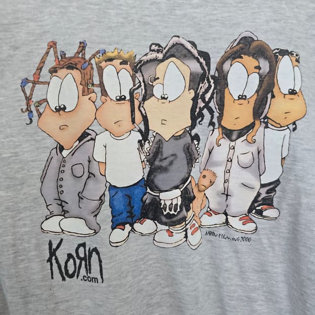 korn 콘 카툰 아트웍 양면 프린팅 xxxl