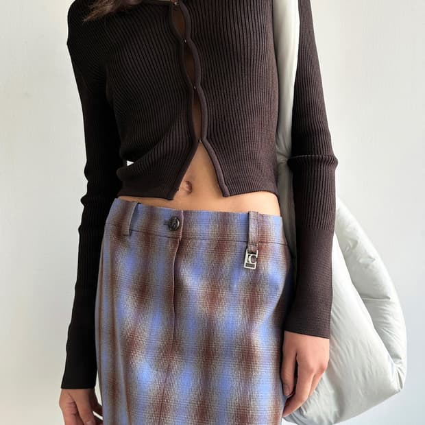 로우클래식 HOOK SLIM CARDIGAN - CHARCOAL