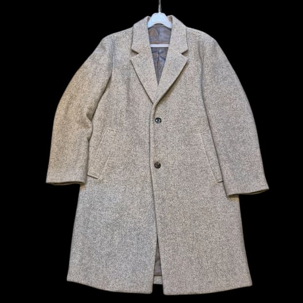 M 헤링본패턴 싱글롱코트 