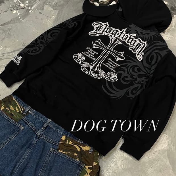 Dog Town black dragon hoodie zip