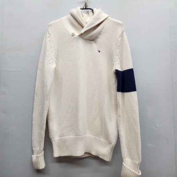 타미힐피거 로고 숄카라 코튼/울 혼방 니트 S(M)