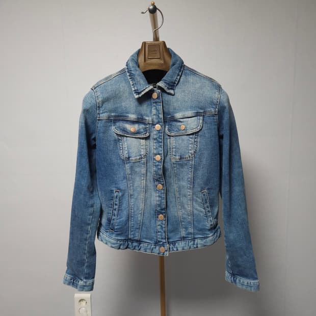 M ) 자라 여성 워싱 청자켓