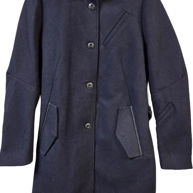 G-STAR 네이비 하이넥 모직 코트(S)디피용