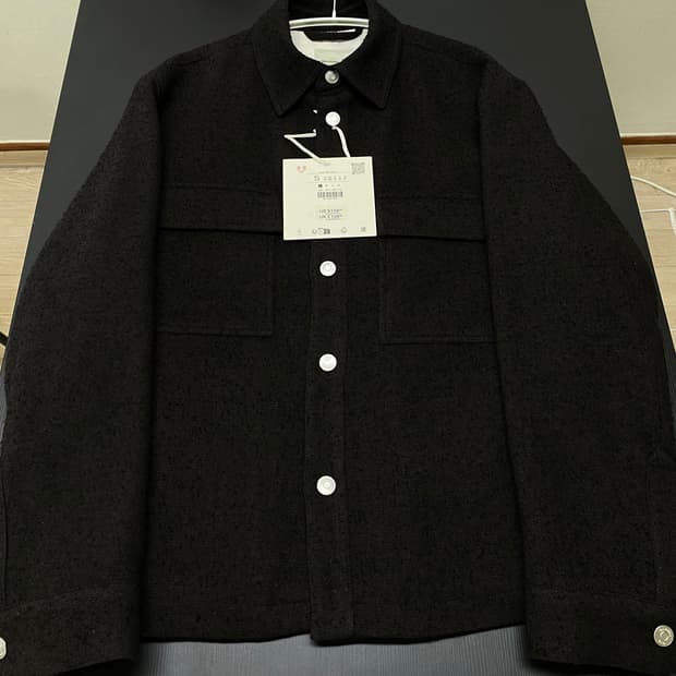 자라 nanushka 울 블렌드 브라운 셔츠 자켓 나누시카