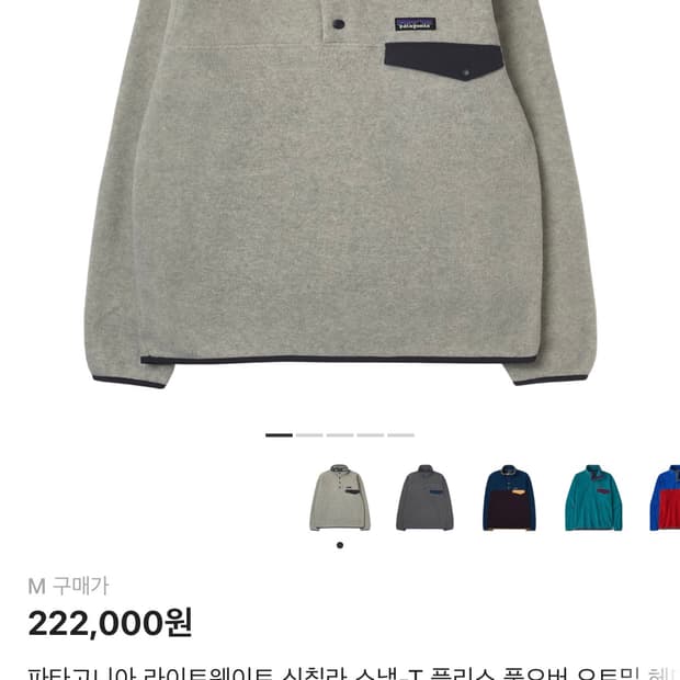 파타고니아 신칠라 오트밀 M