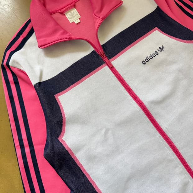 아디다스 3S 올드스쿨 화이트 핑크 트랙탑 