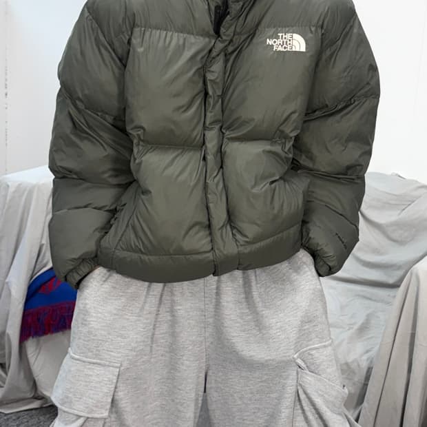 노스페이스 카키 화이트 라벨 티볼 에어 푸퍼 패딩 2XL
