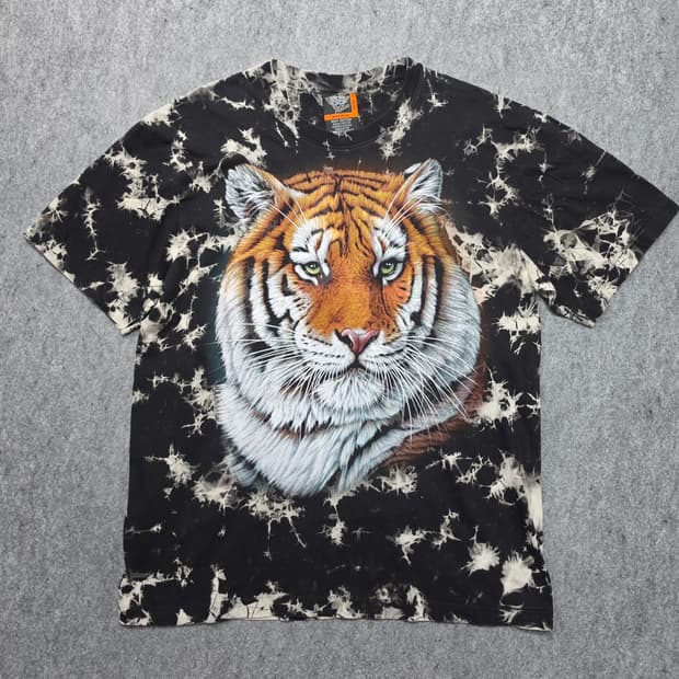 Rock Eagle 락이글 타이다이 타이거 프린팅 반팔티 XL