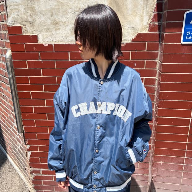 00s Champion 나일론 스타디움 자켓 XL 